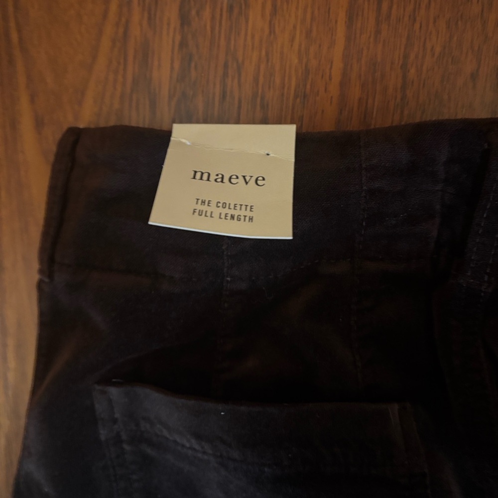Maeve Colette full length velvet pant in fudge brownie - Picture 14 of 14